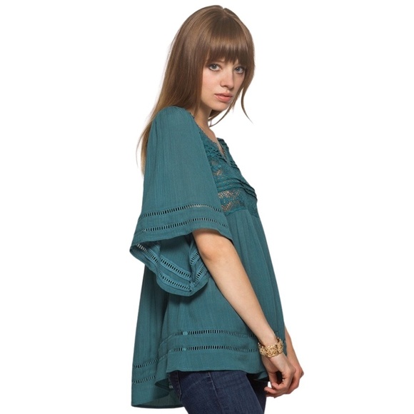 Boho Lace and Crochet Trim Top - Picture 5 of 6